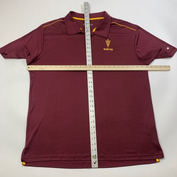 Arizona State Sun Devils Polo Shirt Mens 2XL XXL Maroon Gold Golf Colosseum ASU - Picture 6 of 11
